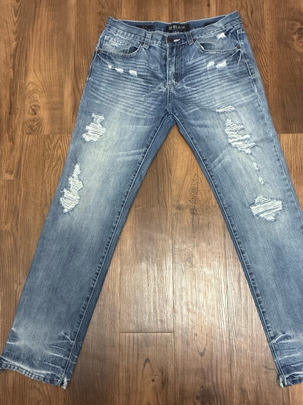 Y2K CJ black premium Faded distressed Grunge style Jeans w pocket design